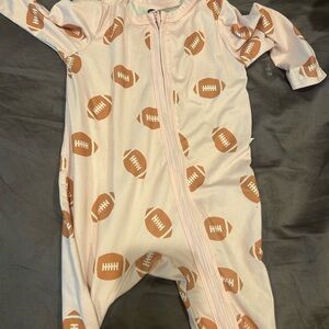 Pink Football Print baby One Piece